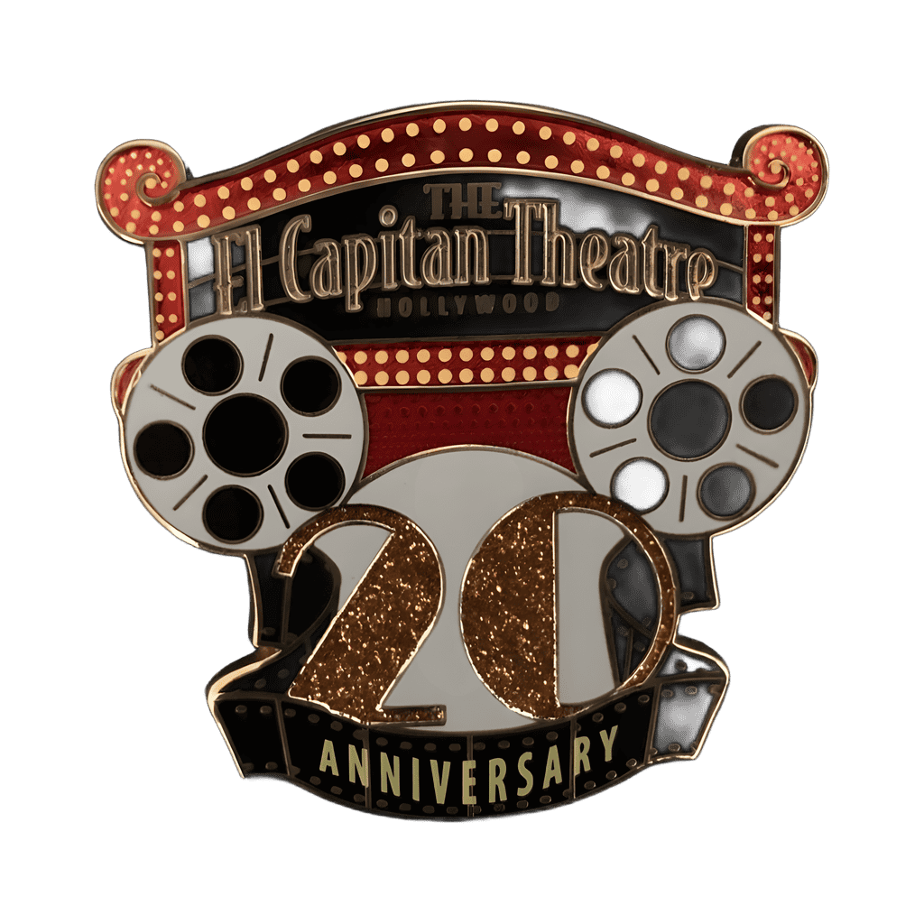 The El Capitan Theatre 20th Anniversary Carded Set — Film Reel Logo Disney pin