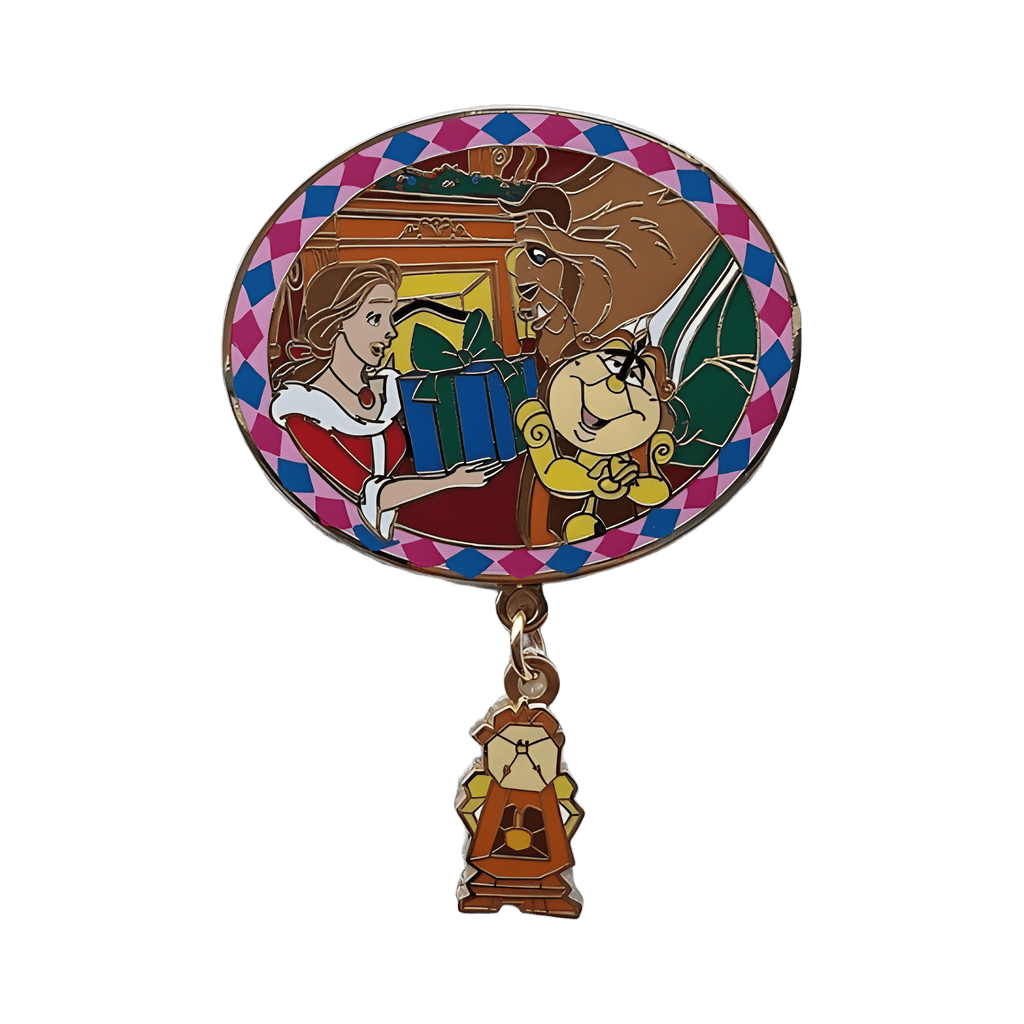 Belle, Beast and Cogsworth Disney pin