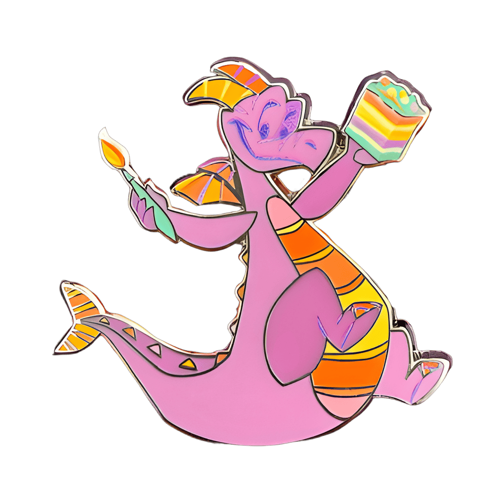Figment and Logo Set — Figment with Paintbrush and Cake Disney pin