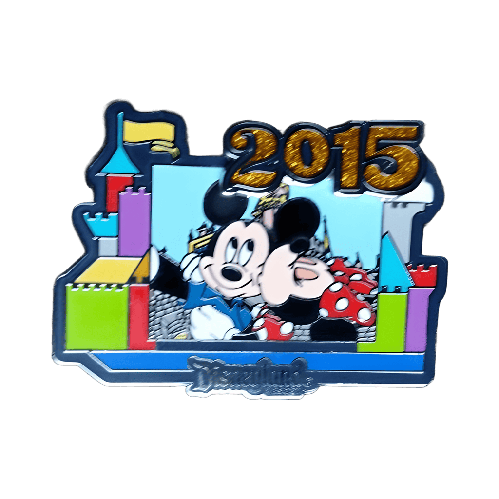Minnie Kissing Mickey at Sleeping Beauty Castle Disney pin