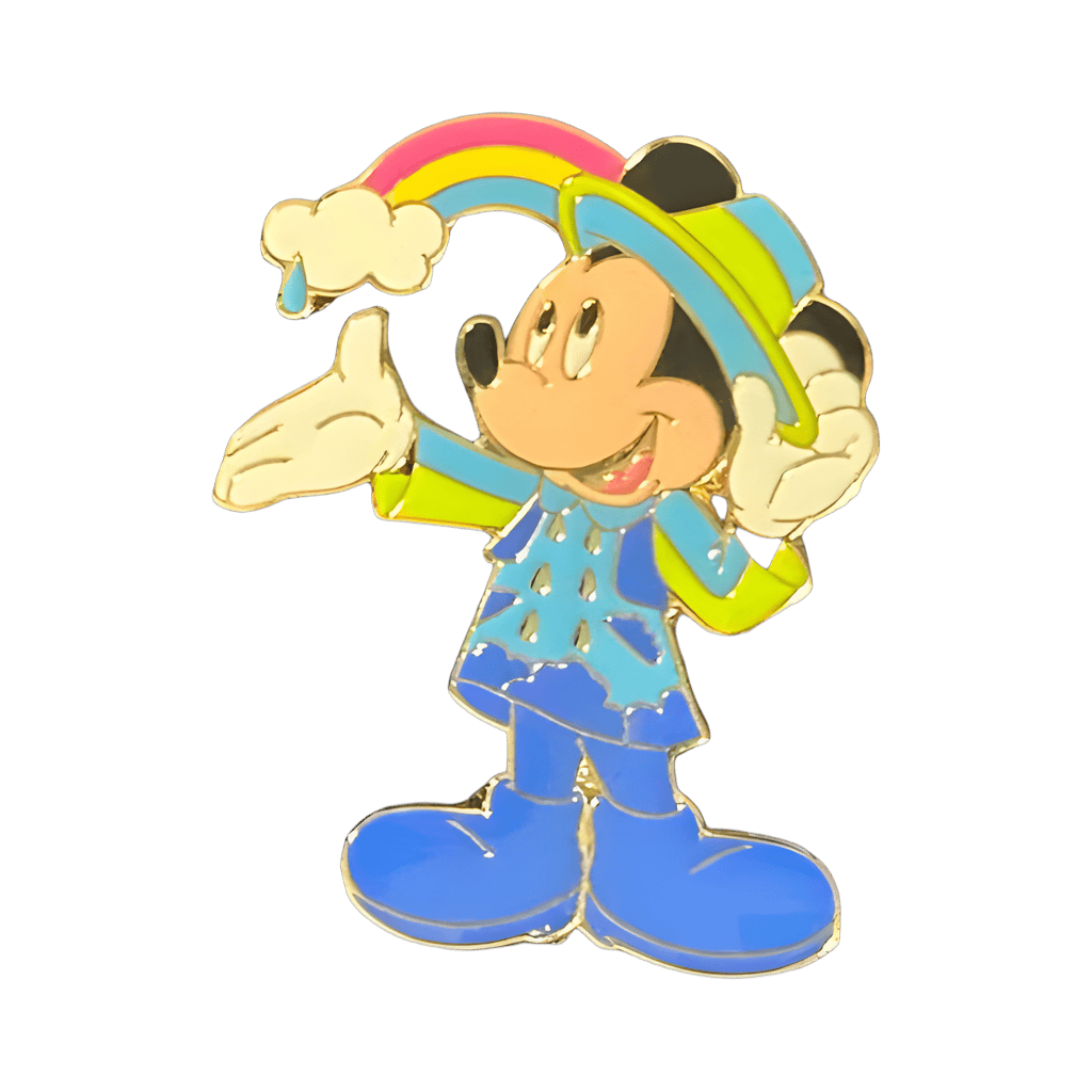 Mickey in Raincoat with Rainbow Disney pin