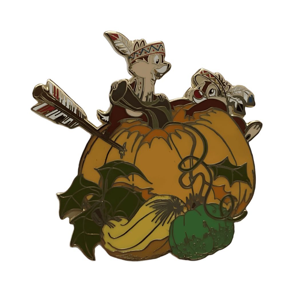 Chip & Dale Climbing a Pumpkin Disney pin