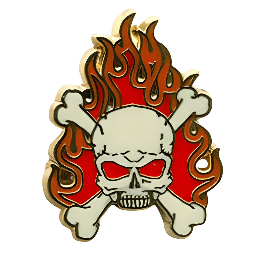 Flame Skull Disney pin