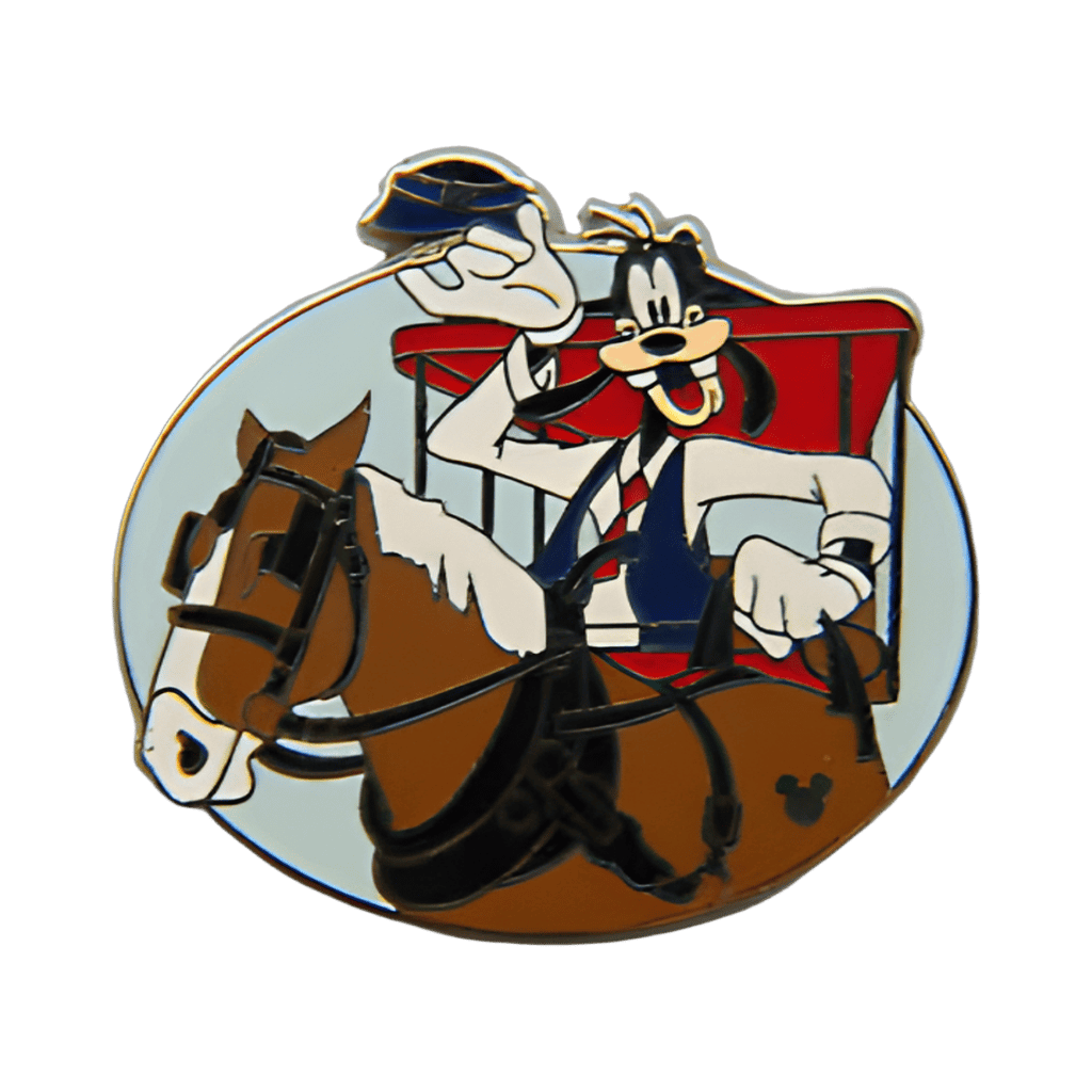 Goofy on a Horse Drawn Trolley Disney pin