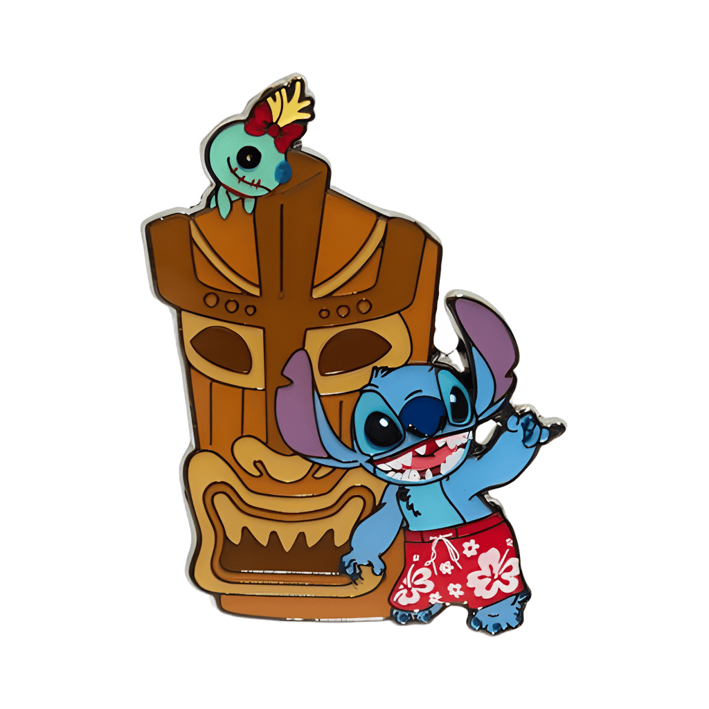 Stitch, Scrump, and Tiki Mask Disney pin
