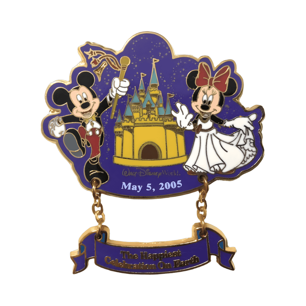 Mickey and Minnie with Castle Disney pin
