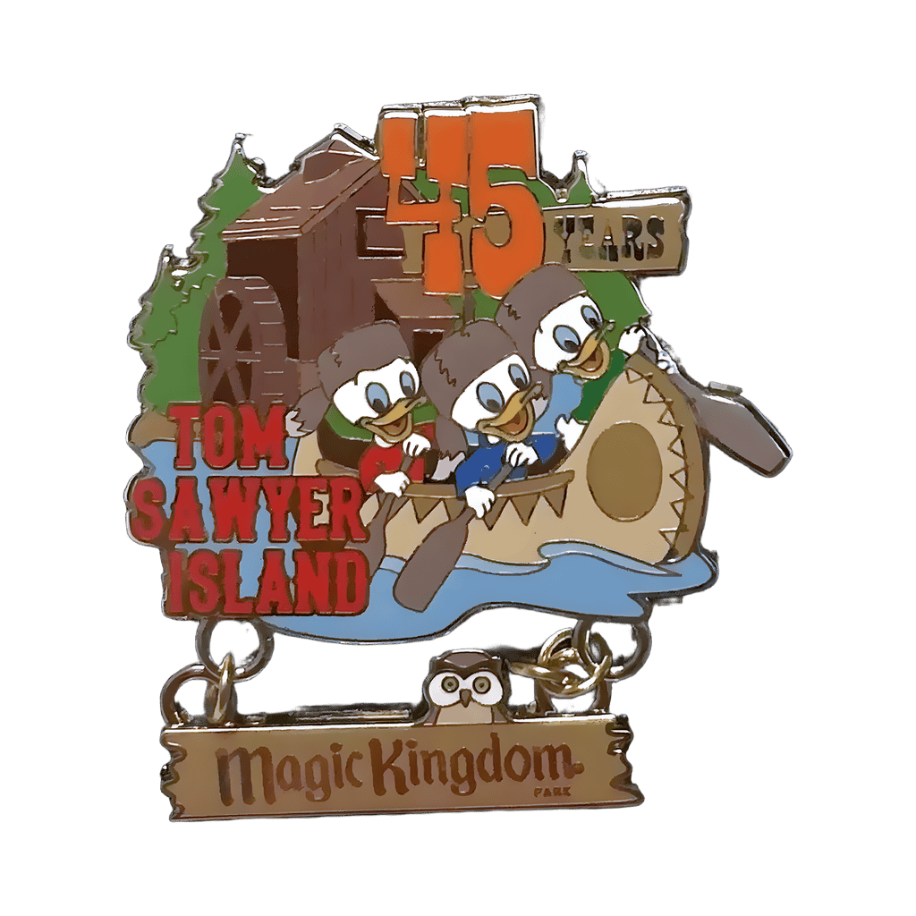 Tom Sawyer Island 45 Years - Huey, Dewey Louie Canoeing Disney pin