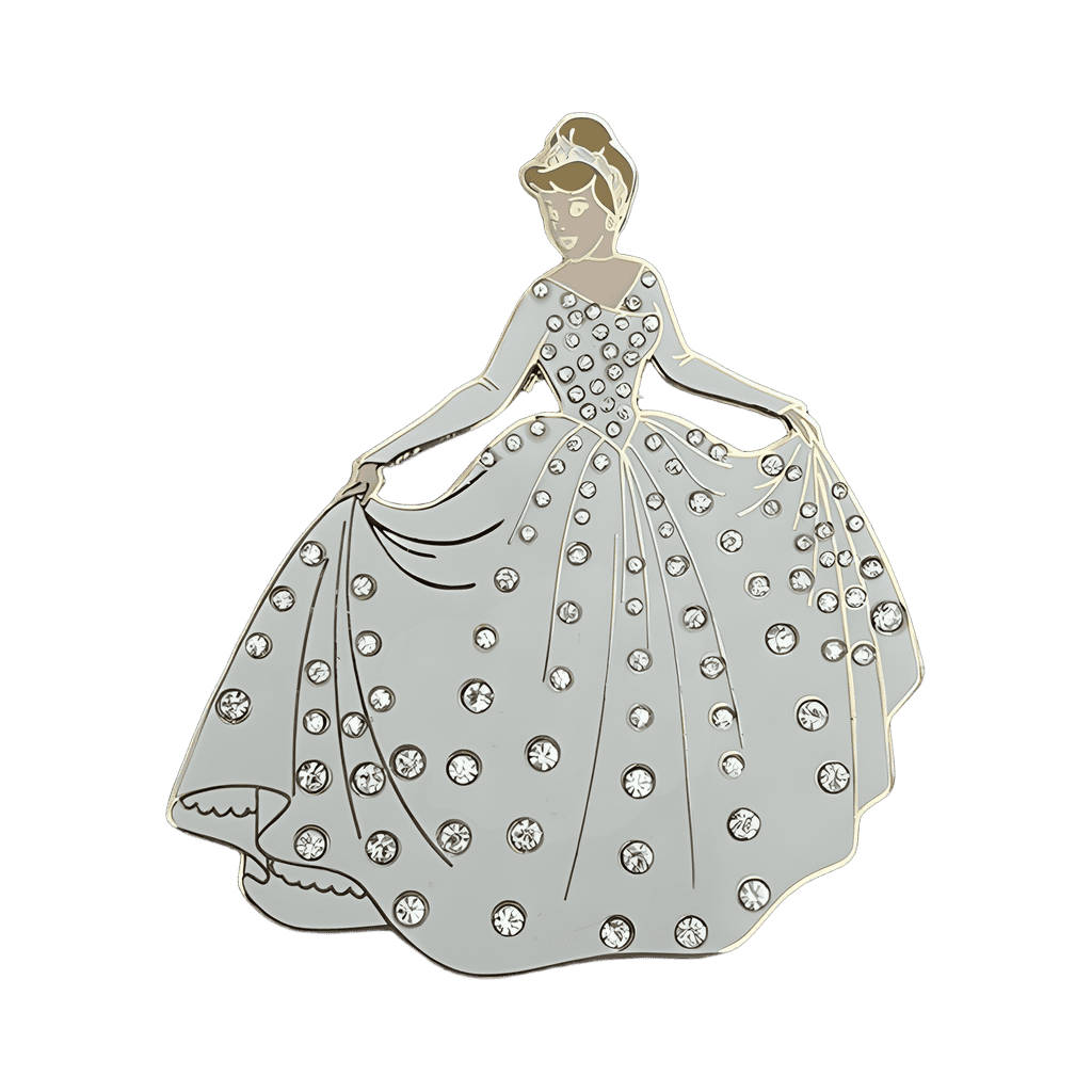 Cinderella Wedding Gown White Crystal Covered Dress Disney pin