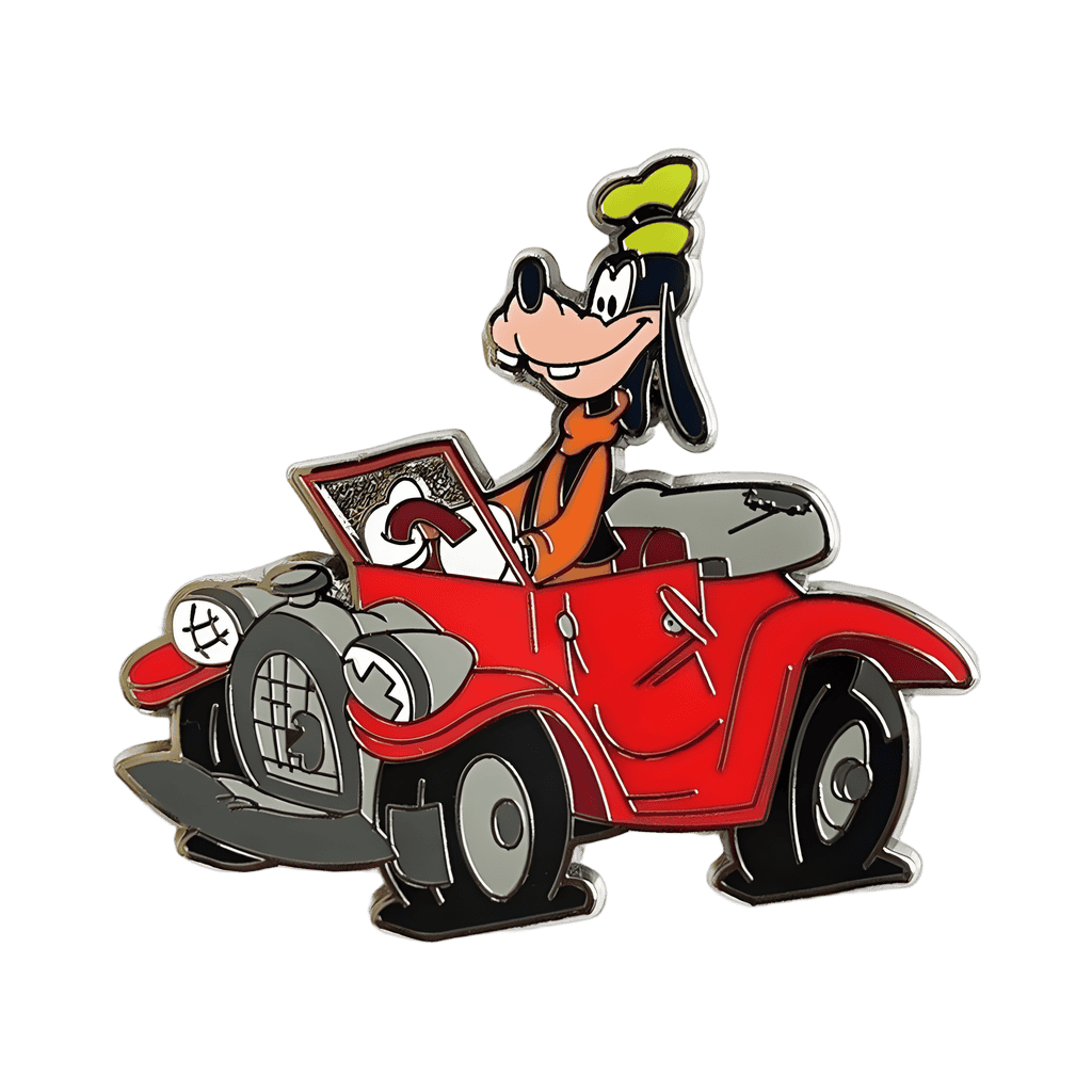 Goofy Driving a Beat Up Red Car Disney pin
