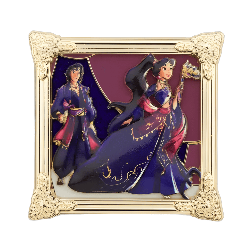D23 Expo 2024: Fashionably Late Boxed Set — Aladdin and Jasmine Frame Disney pin