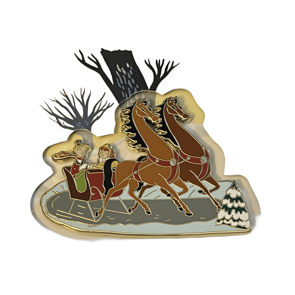 Once Upon a Wintertime Joe and Jenny in Sleigh Disney pin