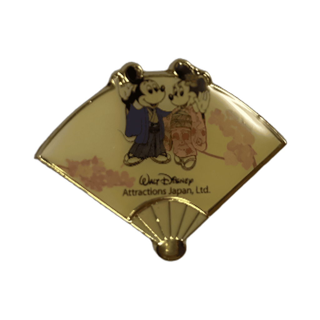 Japanese Kimono Fan Mickey Minnie Disney pin