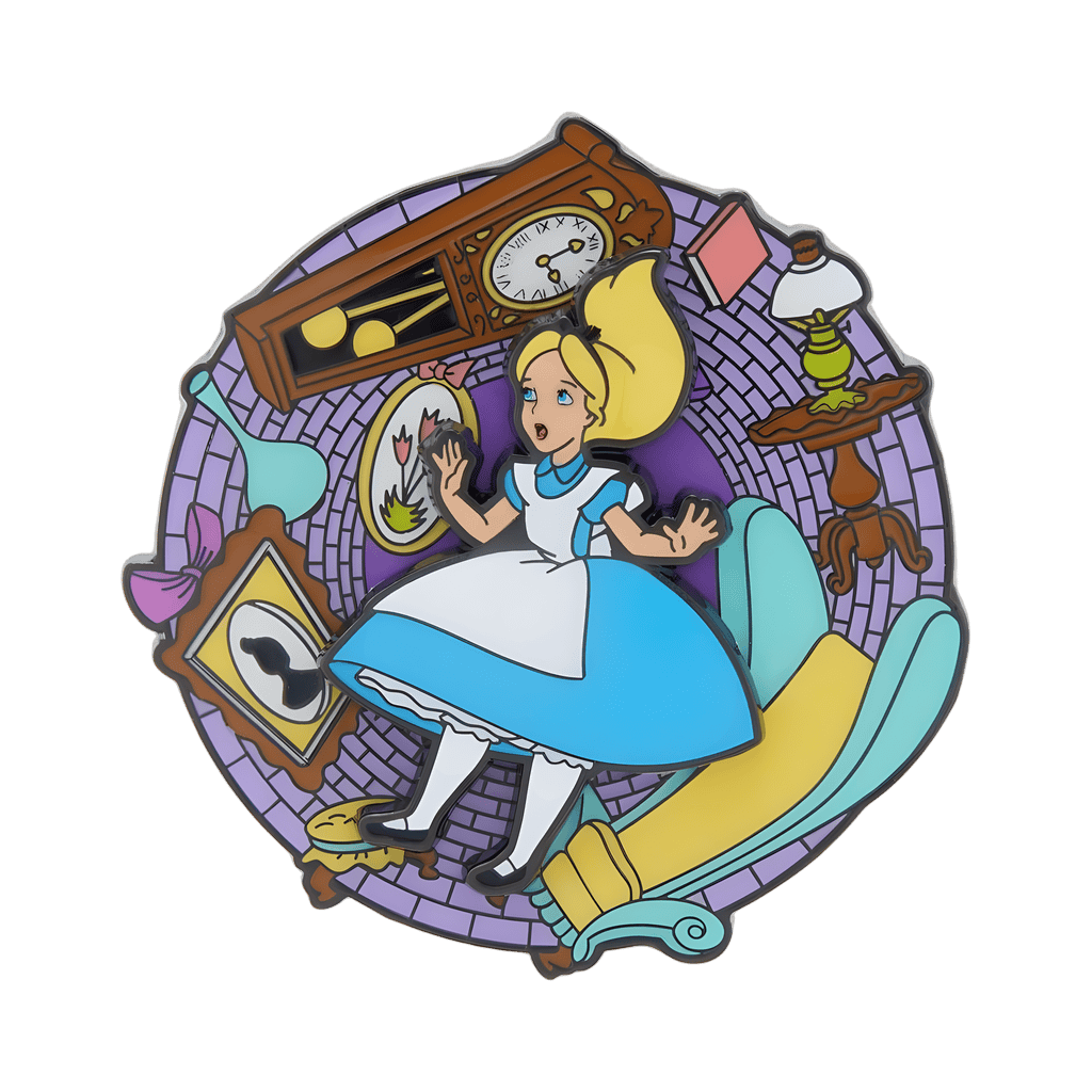 Alice Falling Down Rabbit Hole Spinner Disney pin