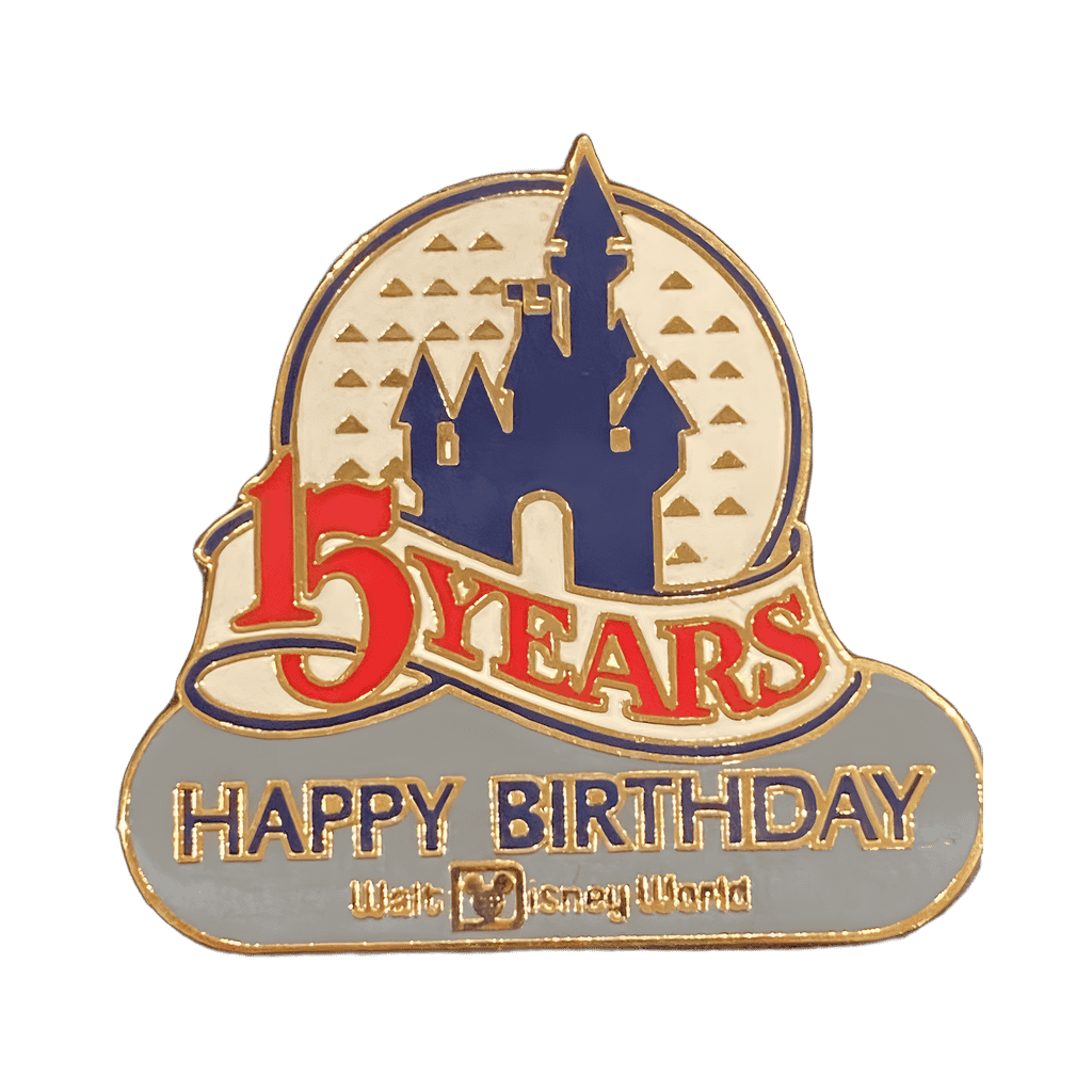 Cinderella Castle and Spaceship Earth (15 Years - Happy Birthday) Disney pin