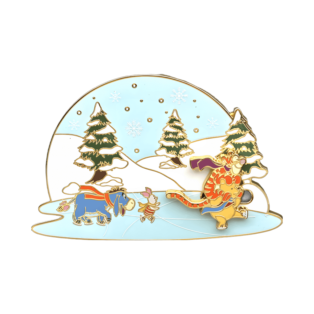 Winnie the Pooh Ice Skating Limited Edition Sliding Pin Disney pin