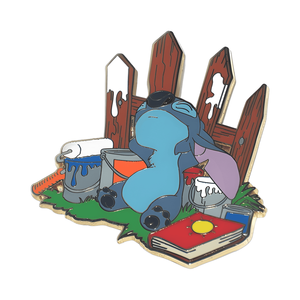 Stitch painting fence Disney pin